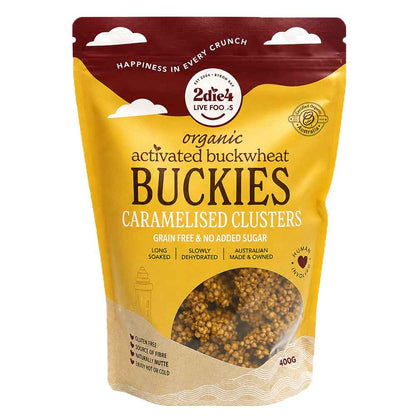 2Die4 Live Foods Organic Activated Buckies Caramelised Clusters - 400g