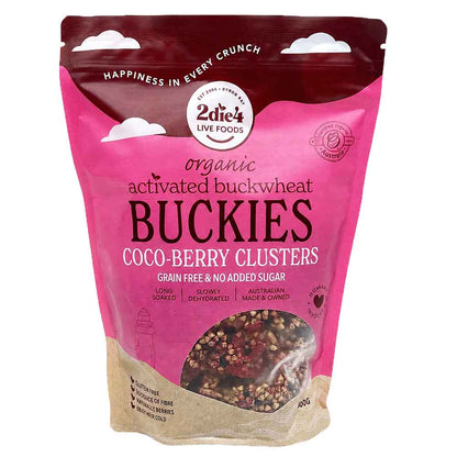 2Die4 Live Foods Organic Activated Buckies Coco-Berry Clusters - 400g