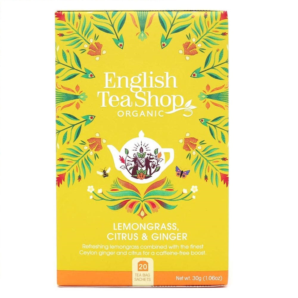 English Tea Shop 20 Organic Lemongrass Ginger & Citrus Fruits Teabags - L'Organic
