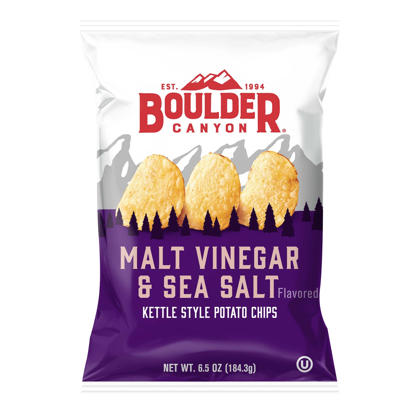 Boulder Canyon Malt Vinegar & Sea Salt Kettle Potato Chips - 142g