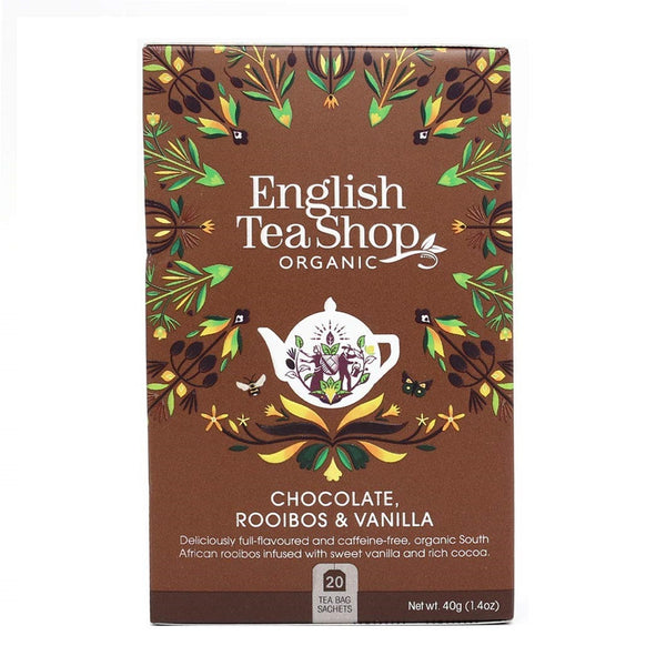 English Tea Shop 20 Organic Chocolate Rooibos & Vanilla Teabags - L'Organic