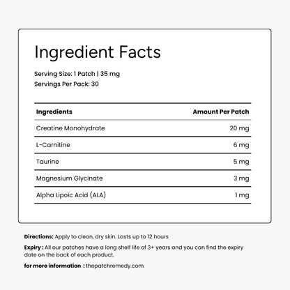 The Patch Remedy Wellness Patches - Creatine - 30 Patches