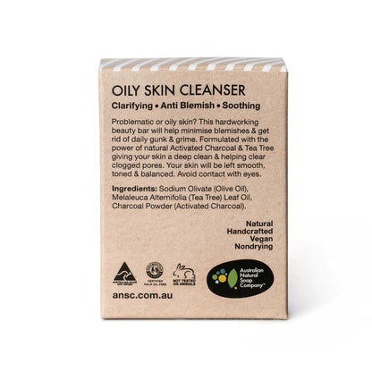 ANSC Oily Skin Facial Cleanser Activated Charcoal & Tea Tree - 100g - L'Organic