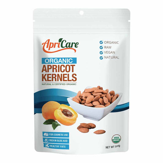 APRICARE Organic Apricot Kernels Raw - 500g - L'Organic