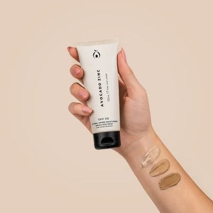Avocado Zinc SPF50 Natural Tinted Moisturiser Light - Medium 50ml - L'Organic
