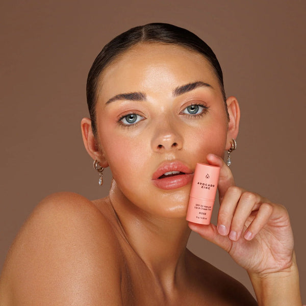 Avocado Zinc SPF50 Natural Lip & Cheek Tint - Rose 9g - L'Organic