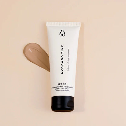 Avocado Zinc SPF50 Natural Tinted Moisturiser Medium - Dark 50ml - L'Organic