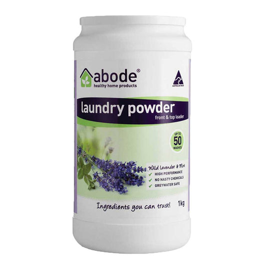 Abode Front & Top Loader Laundry Powder - Lavender & Mint - 1kg