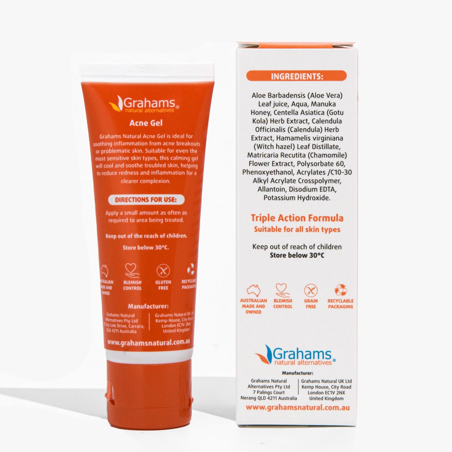 Grahams Natural Acne Gel - 30g - L'Organic