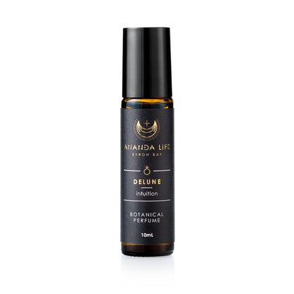Delune botanical perfume oil roller natural rose and sacred woods fragrance – Ananda Life