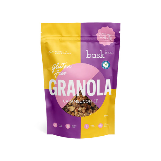 Bask & Co Gluten Free Granola Clusters Caramel Coffee - 250g - L'Organic