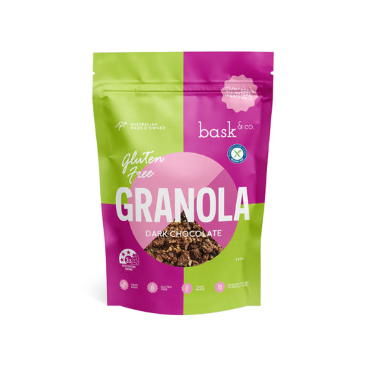 Bask & Co Gluten Free Granola Clusters Dark Chocolate - 250g - L'Organic