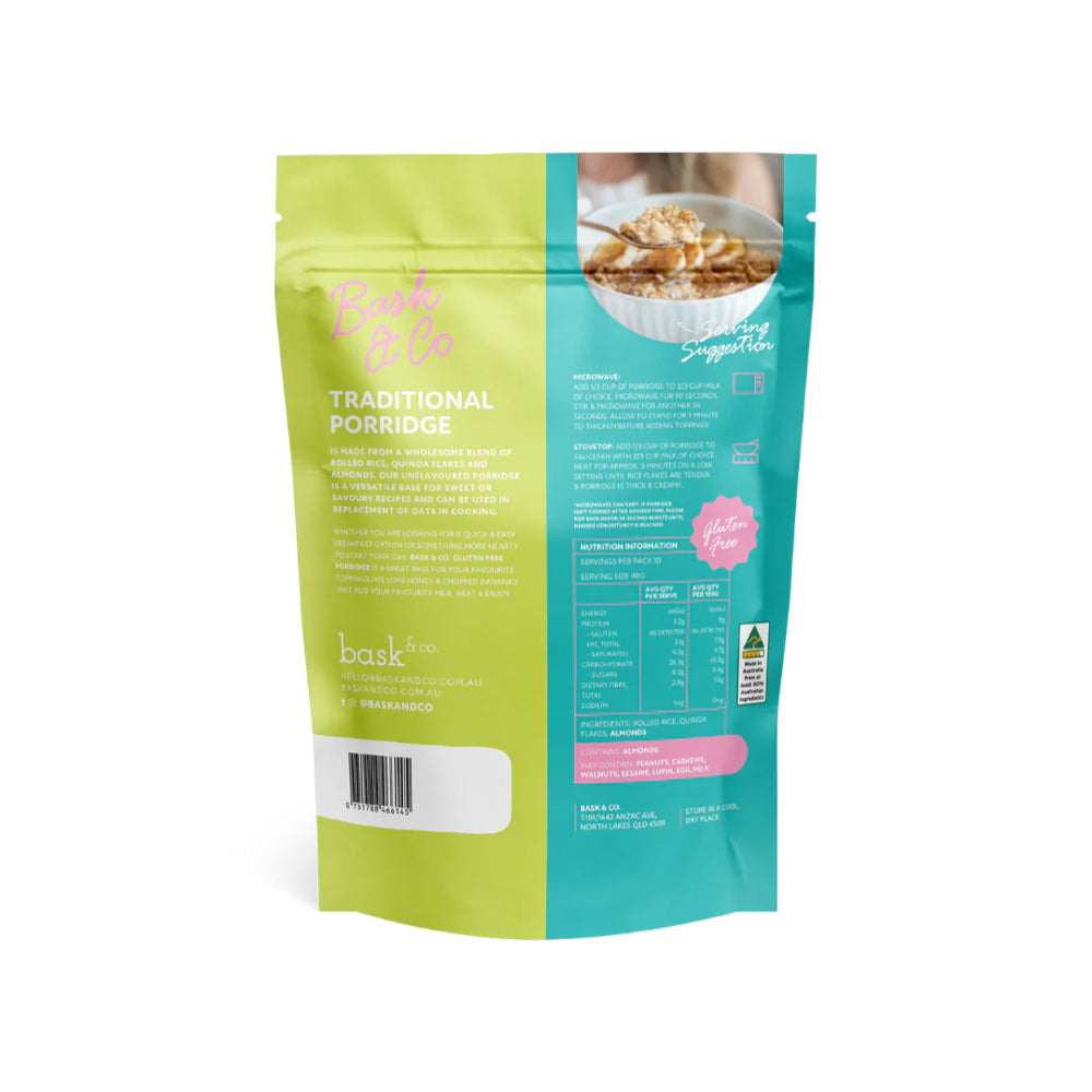 Bask and Co Gluten Free Porridge Traditional - 400g - L'Organic