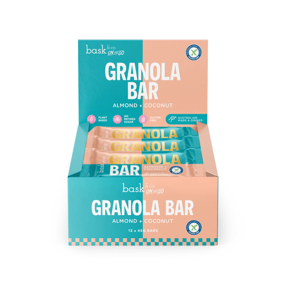 Bask and Co Almond & Coconut Granola Bars - 12x45g - L'Organic