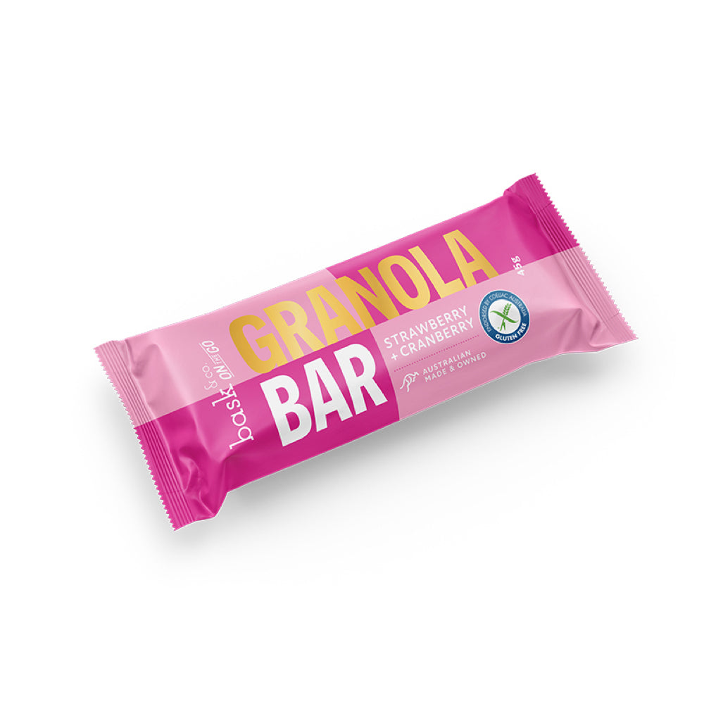 Bask and Co Strawberry & Cranberry Granola Bars - 12x45g - L'Organic