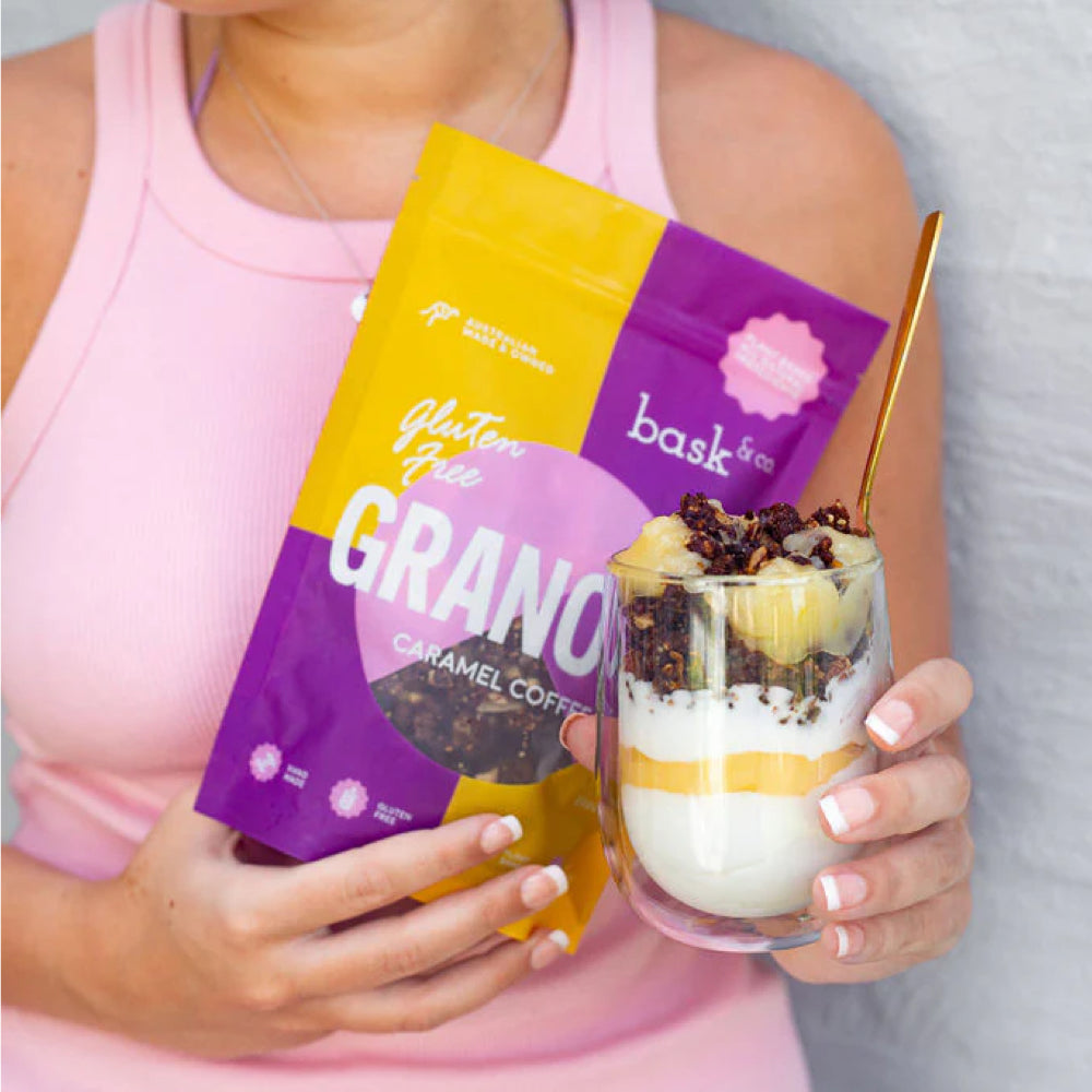 Bask & Co Gluten Free Granola Clusters Caramel Coffee - 250g - L'Organic