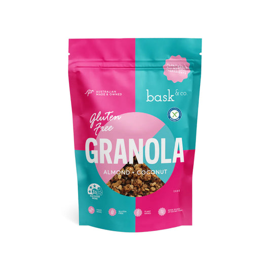 Bask & Co Gluten Free Granola Clusters Almond & Coconut - 250g - L'Organic