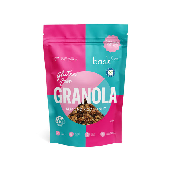 Bask & Co Gluten Free Granola Clusters Almond & Coconut - 250g - L'Organic