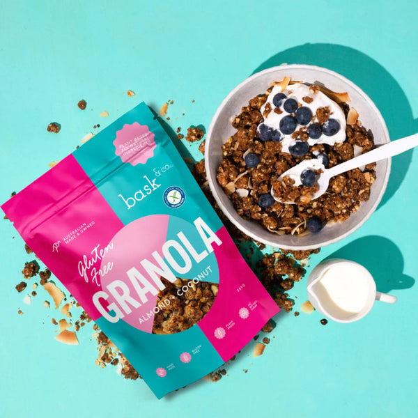 Bask & Co Gluten Free Granola Clusters Almond & Coconut - 250g - L'Organic