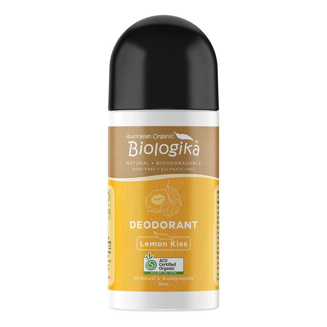 BIOLOGIKA Organic Deodorant Roll On Lemon Kiss - 70ml - L'Organic