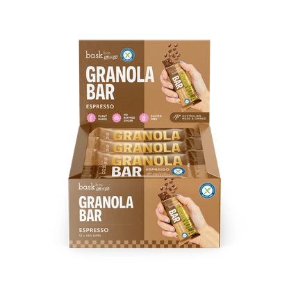 Bask and Co Espresso Granola Bars - 12x45g - L'Organic