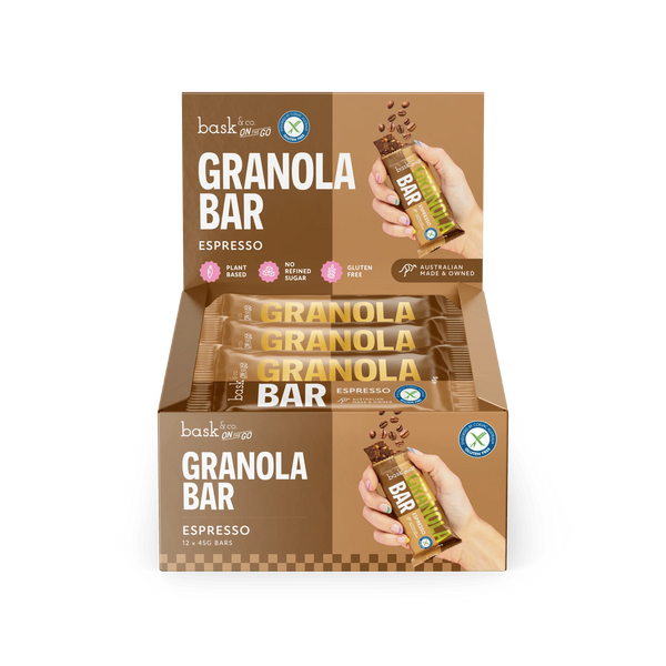 Bask and Co Espresso Granola Bars - 12x45g - L'Organic
