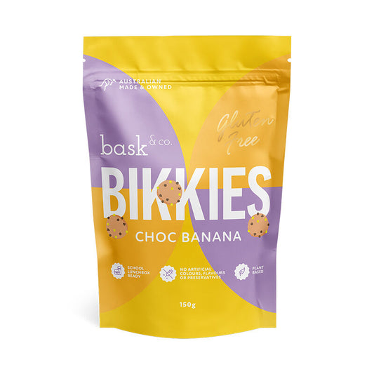 Bask and Co Gluten Free Bikkies Choc Banana - 150g - L'Organic