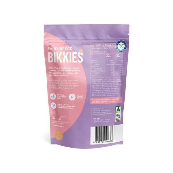 Bask and Co Gluten Free Bikkies Fairy Bread - 150g - L'Organic