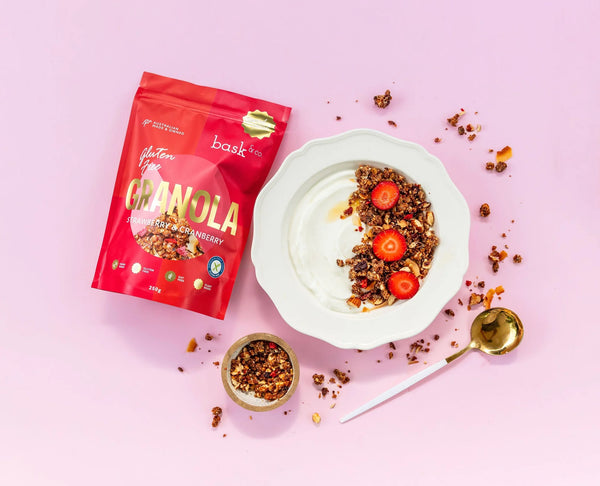 Bask and Co Gluten Free Granola Clusters Strawberry & Cranberry - 250g - L'Organic