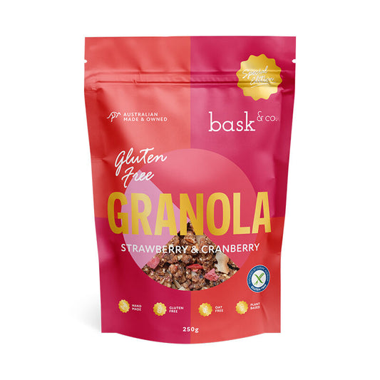 Bask and Co Gluten Free Granola Clusters Strawberry & Cranberry - 250g - L'Organic