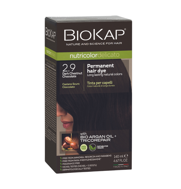 Biokap permanent hair dye box with a woman's face on a white background
