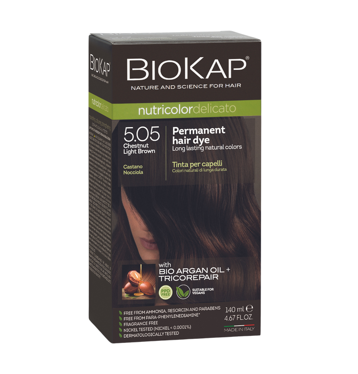BioKap Nutricolor Delicato 5.05 Chestnut Light Brown Permanent Hair Dy ...