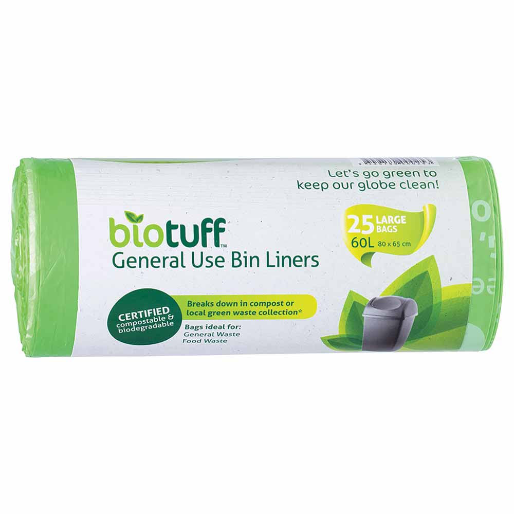 Biotuff General Use Bin Liners Large 60L - 25pk