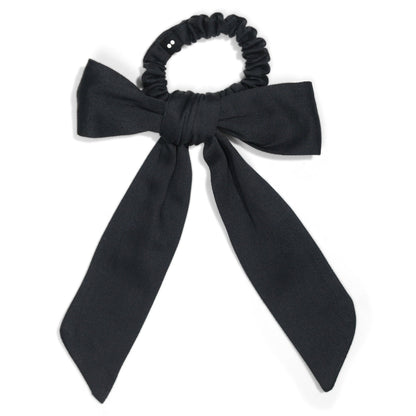 Kooshoo Plastic-free Satin Bow Scrunchie - Black