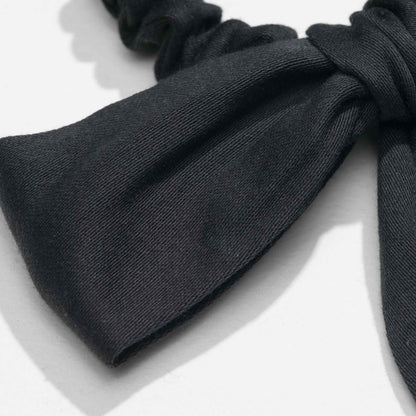 Kooshoo Plastic-free Satin Bow Scrunchie - Black