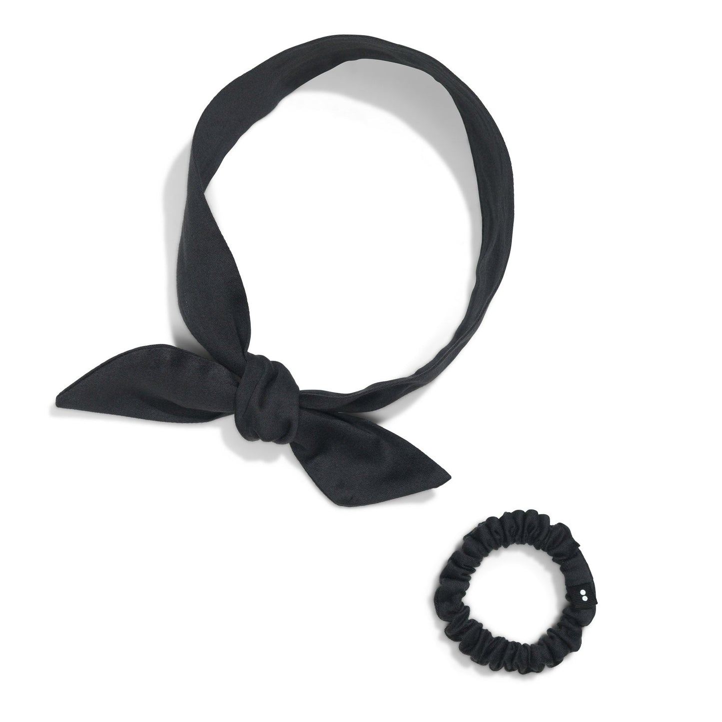Kooshoo Plastic-free Satin Bow Scrunchie - Black