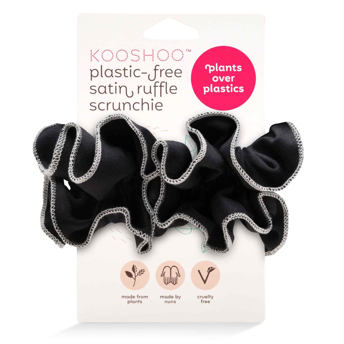 Kooshoo Plastic-Free Ruffle Scrunchie - Tuxedo