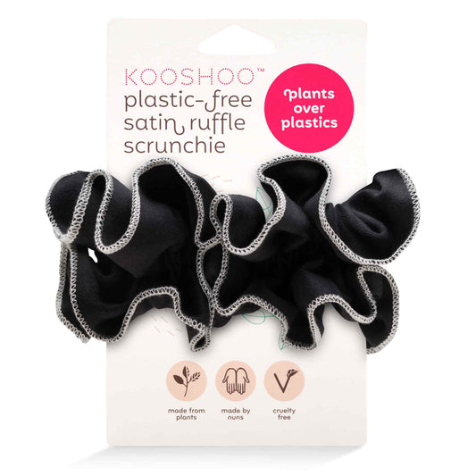 Kooshoo Plastic-Free Ruffle Scrunchie - Tuxedo