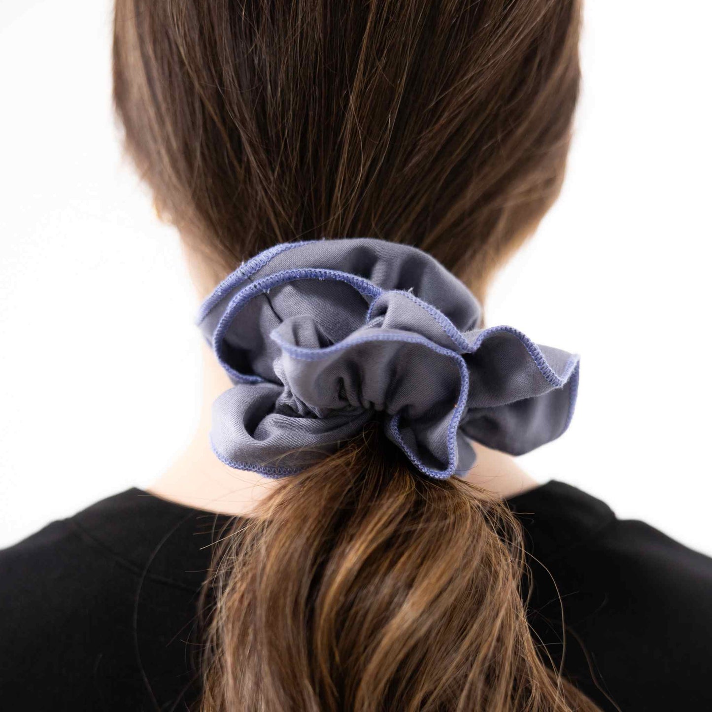 Kooshoo Plastic-Free Ruffle Scrunchie - Blue Granite