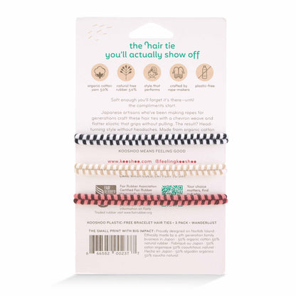 Kooshoo Plastic-Free Bracelet Hair Ties - Wanderlust