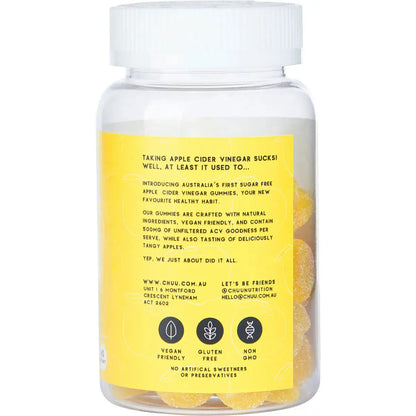 Chuu Nutrition Sugar Free Apple Cider Vinegar Gummies with the Mother - 60pcs