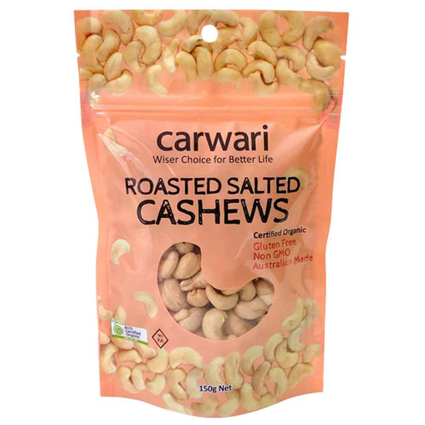 Carwari Organic Cashews Salted Roasted - 150g