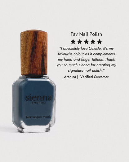 Sienna Nail Polish Celeste - Dark Granite Blue Grey - 10ml