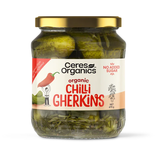 Ceres Organics Chilli Gherkins - 670g - L'Organic