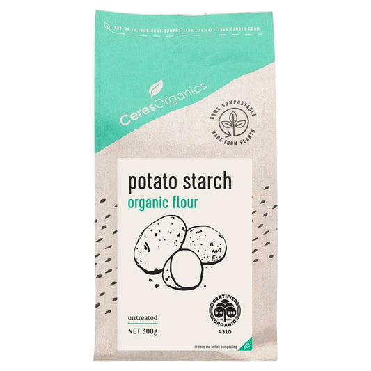 Ceres Organics potato starch organic flour package on a white background