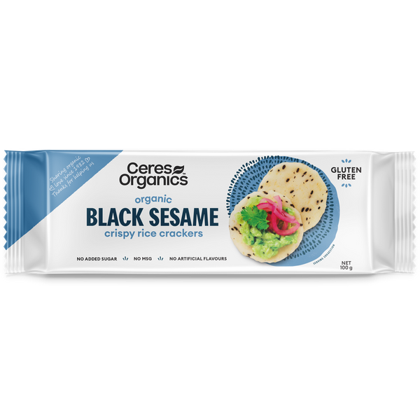 Ceres Organics Rice Crackers Black Sesame - 100g - L'Organic