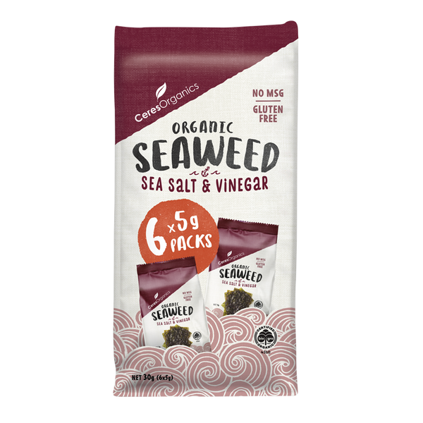 Ceres Organics Seaweed Salt & Vinegar Multipack - 6 x 5g - L'Organic