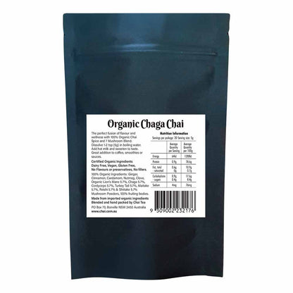 Chai Tea Organic Chaga Chai 7 Mushroom Blend - 100g