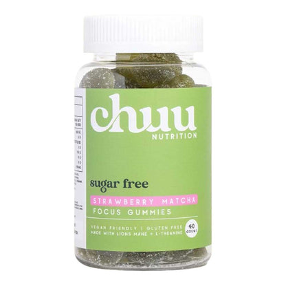 Chuu Nutrition Strawberry Matcha Focus Gummies Sugar Free - 40pcs