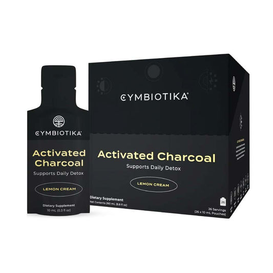 Gymbiotika Activated Charcoal supplement packaging on a white background